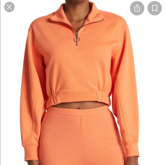 Orange cropped half zip - Picture 2 of 4